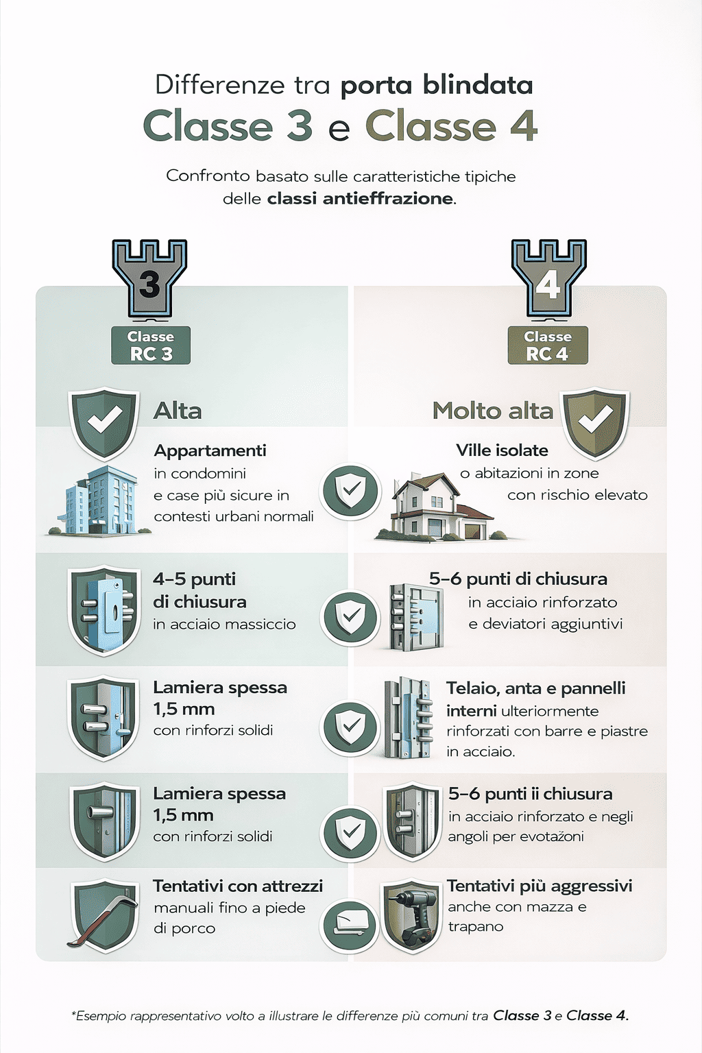 differenze tra classe 3 classe 4 europea nelle porte blindate