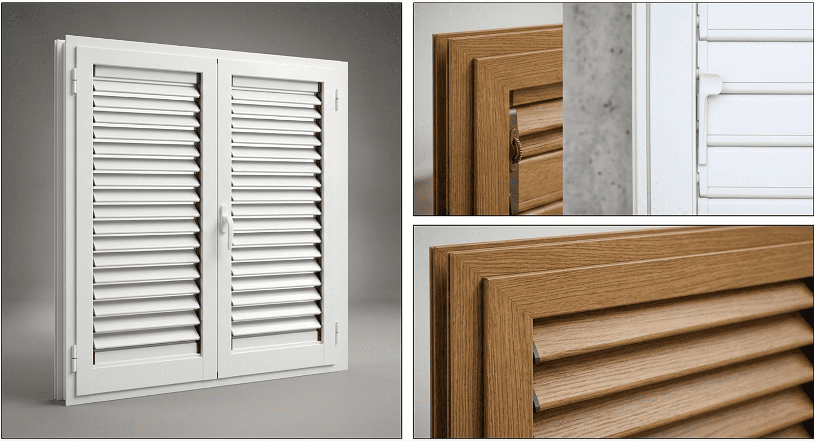 Persiane in alluminio con lamelle fisse e orientabili